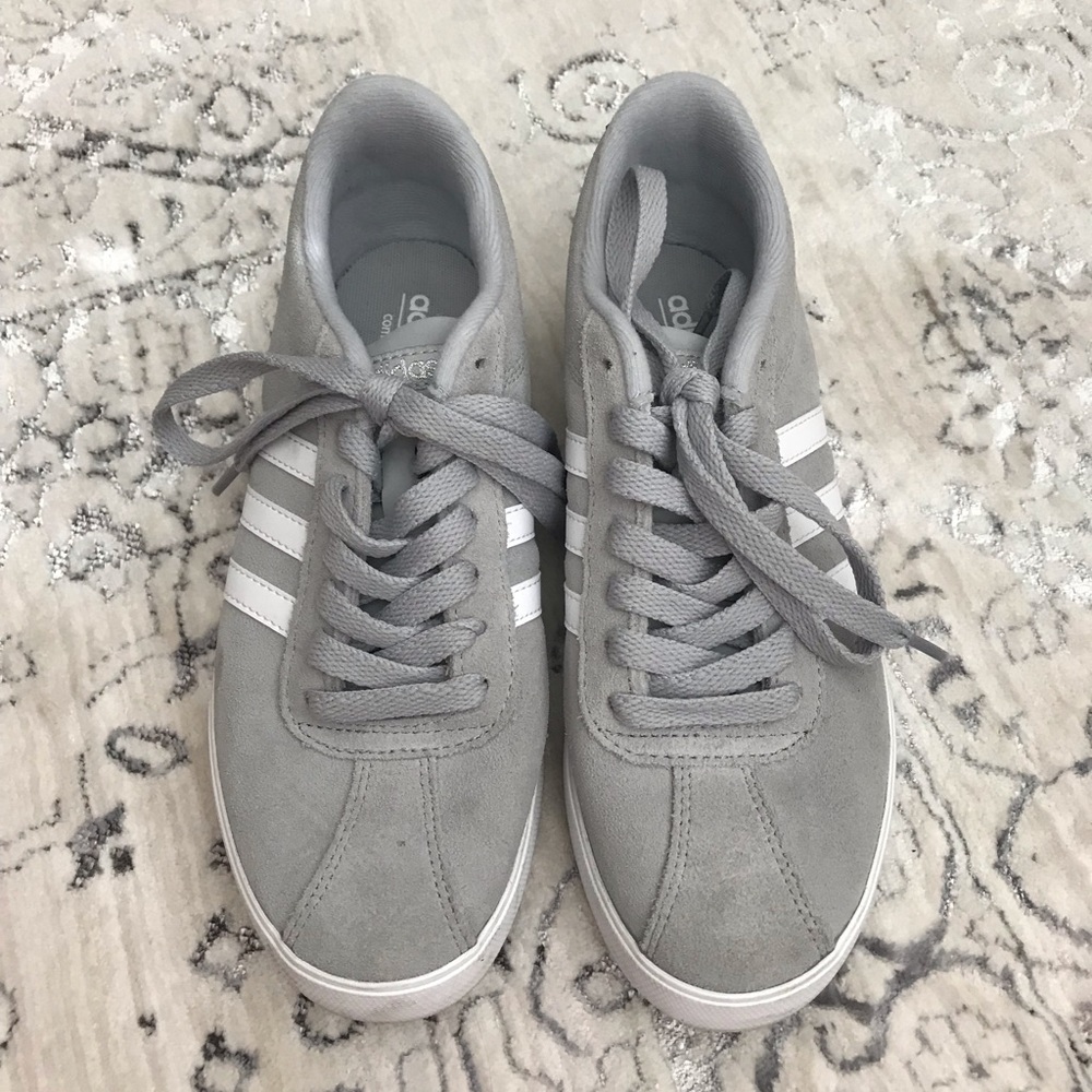Grey suede Adidas tennis shoes ... no box